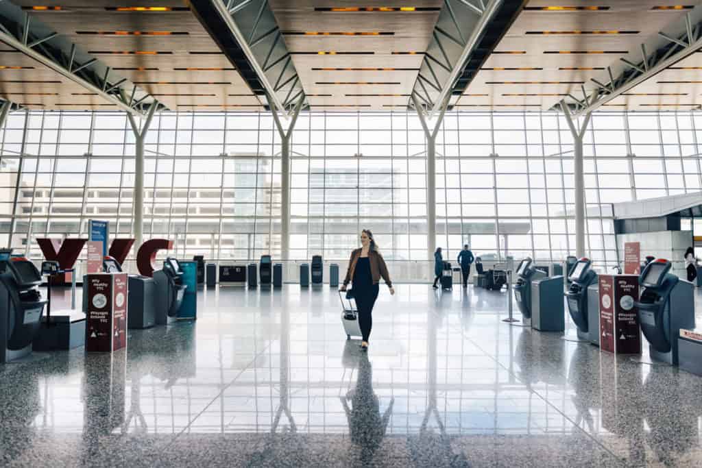 Inside the terminal at Calgary International Airport YYC