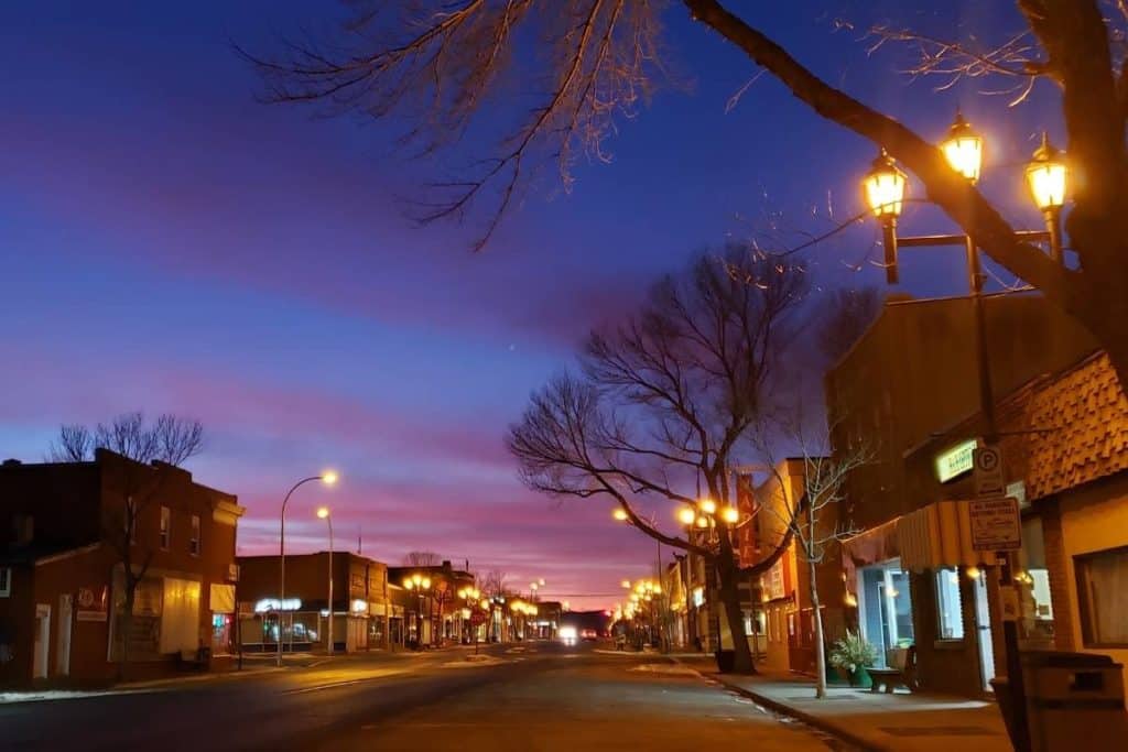 Drumheller Downtown at sunset