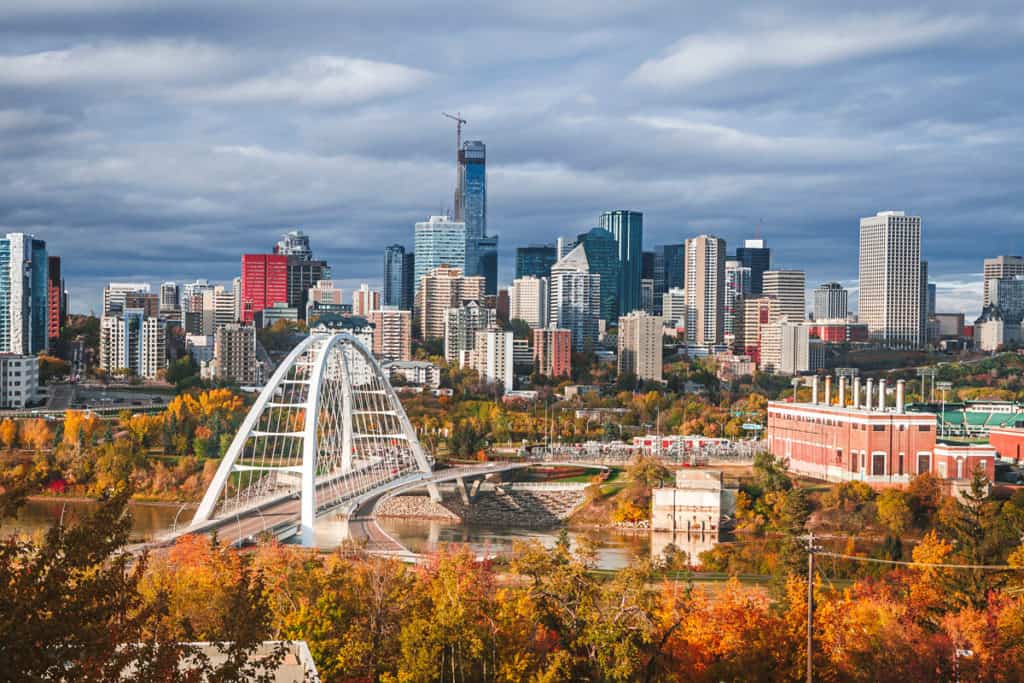 Edmonton river valley in the fall.