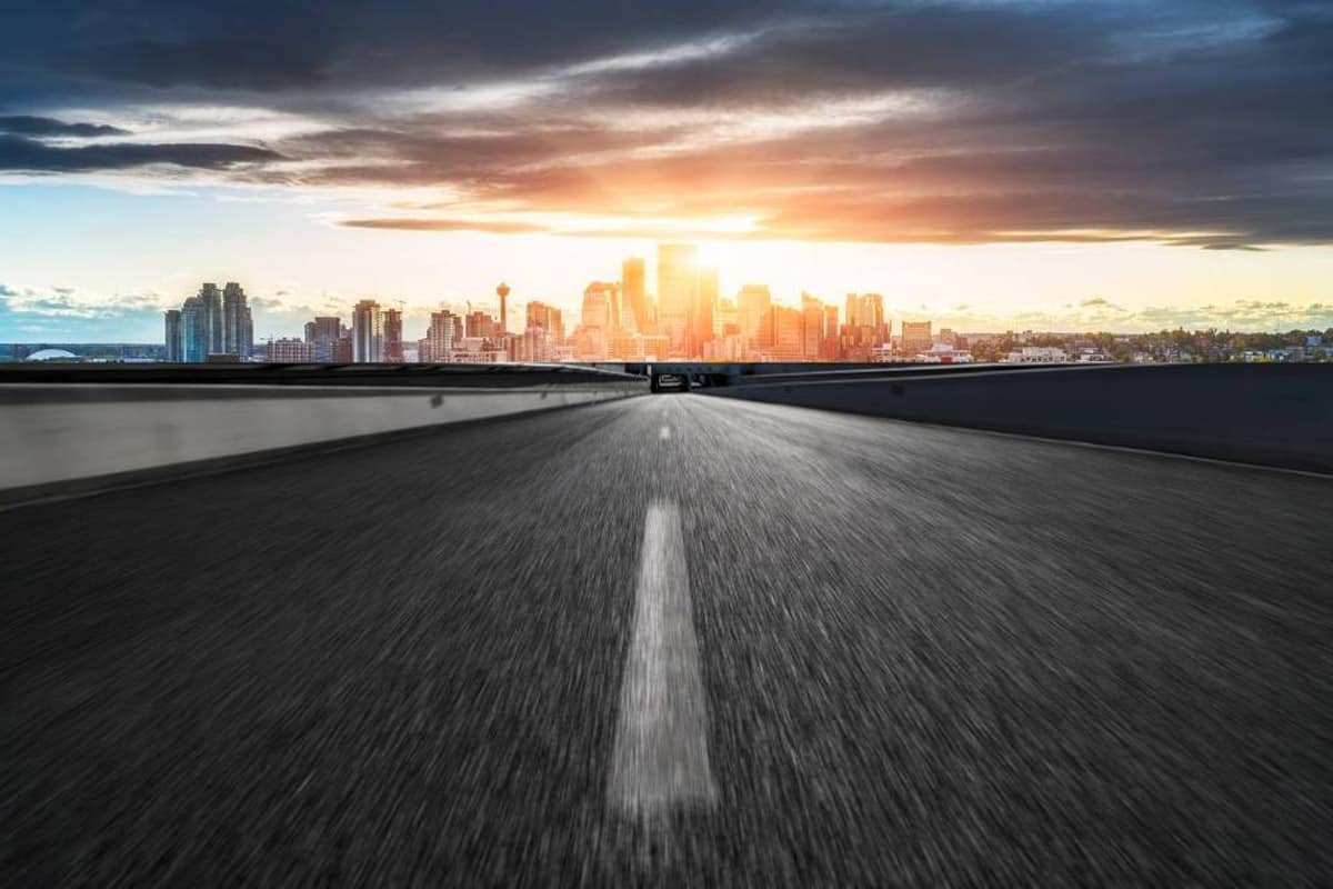 A road into Calgary