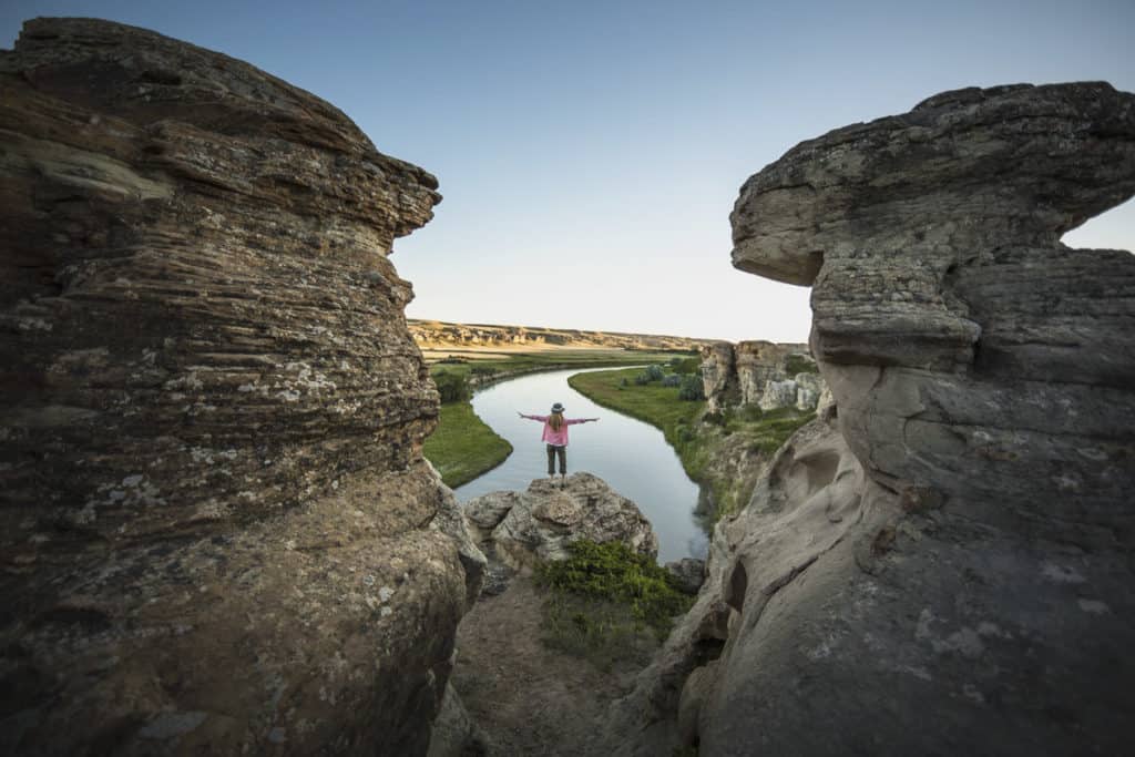View of the Milk River from the Hoodoos at Writing-on-Stone Provincial Park