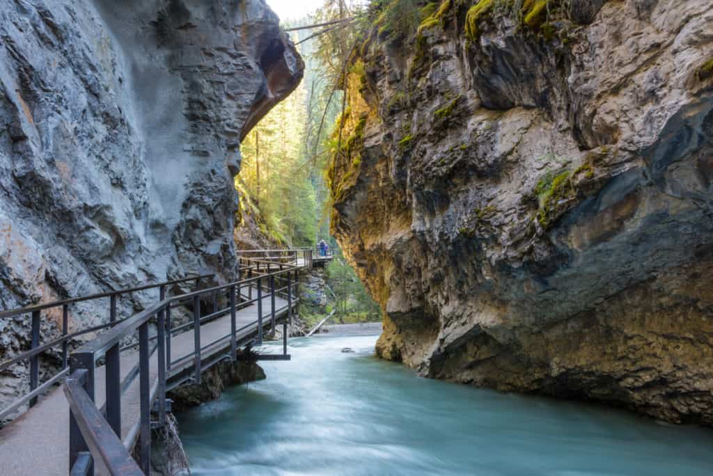 The view inside Johnston Canyon Banff National Park