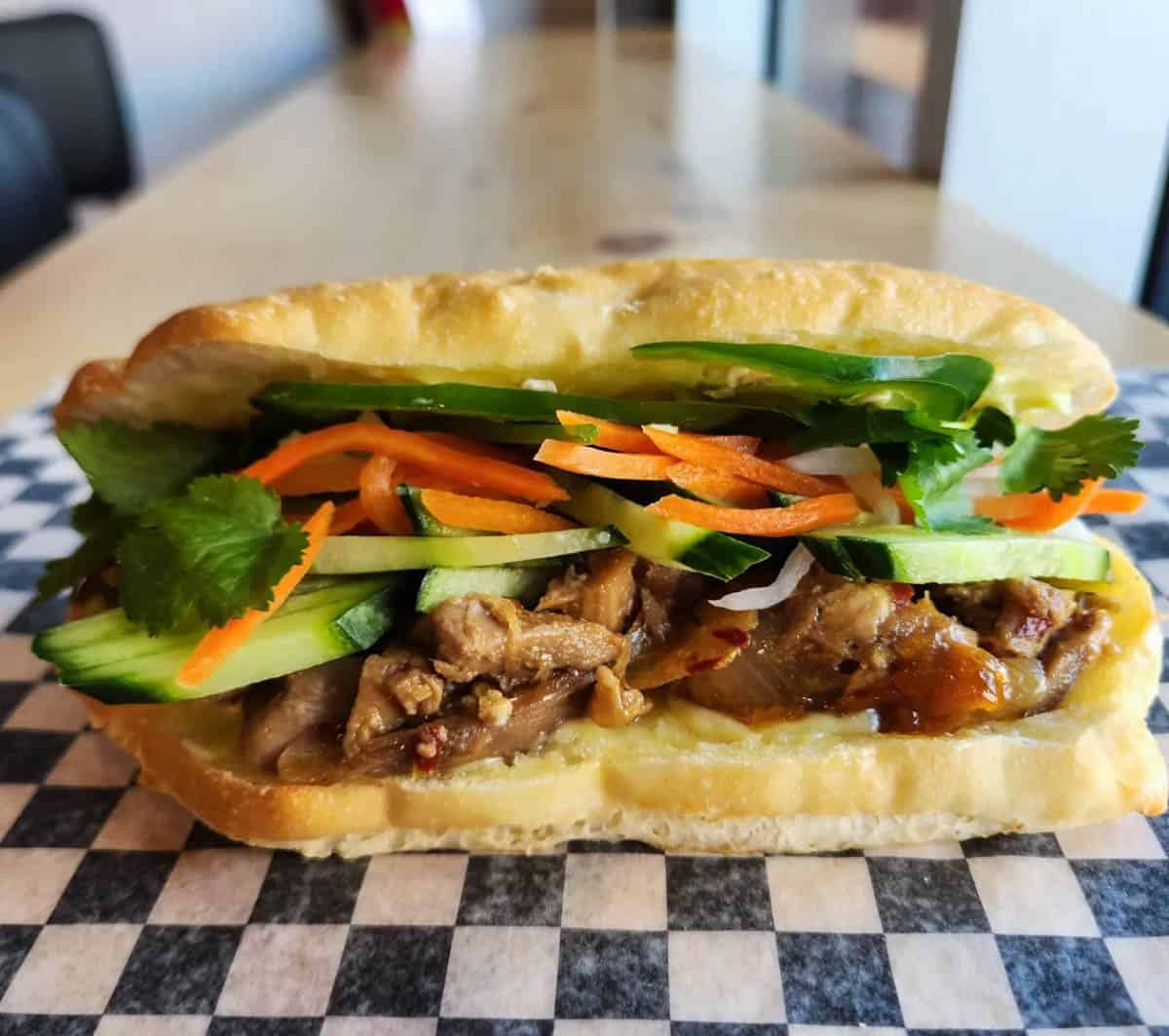 Gluten free bread at Bahn Mi Day in downtown Edmonton