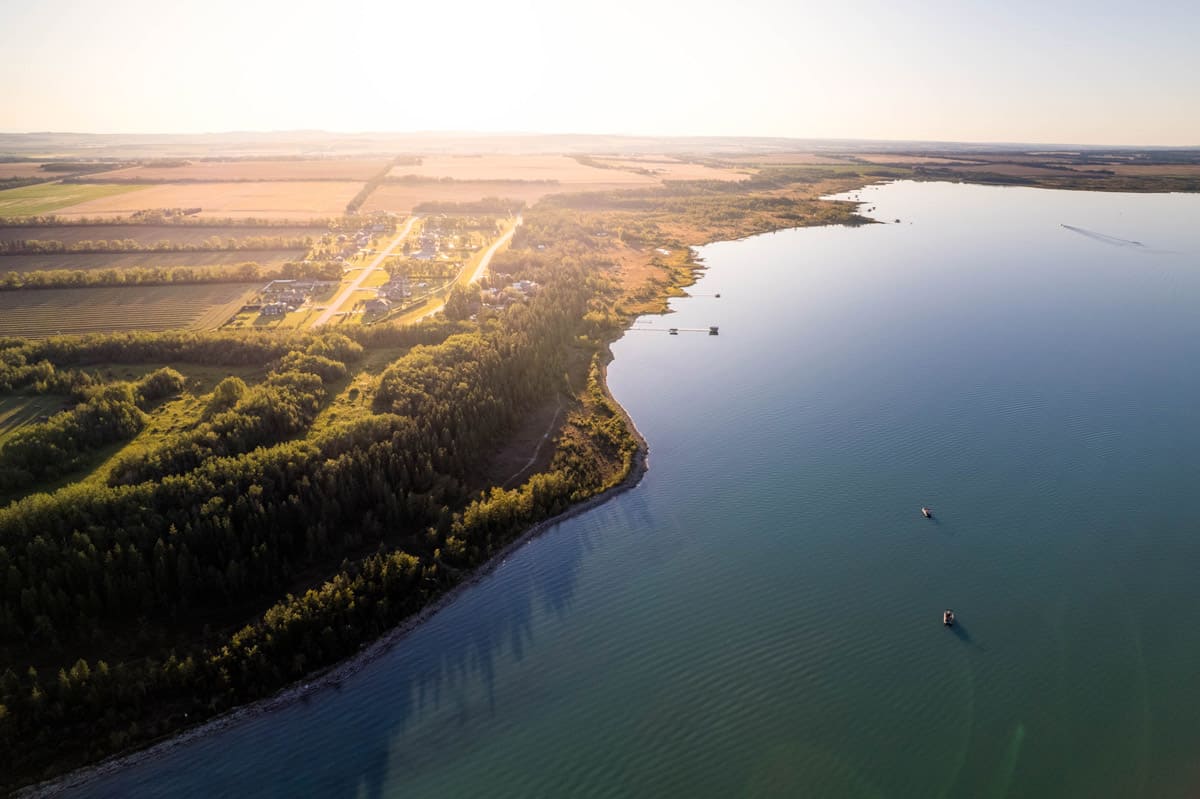 Aerial view of Gull Lake, Alberta