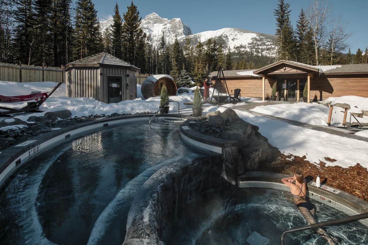 Relaxing at the Kananaskis Nordic Spa