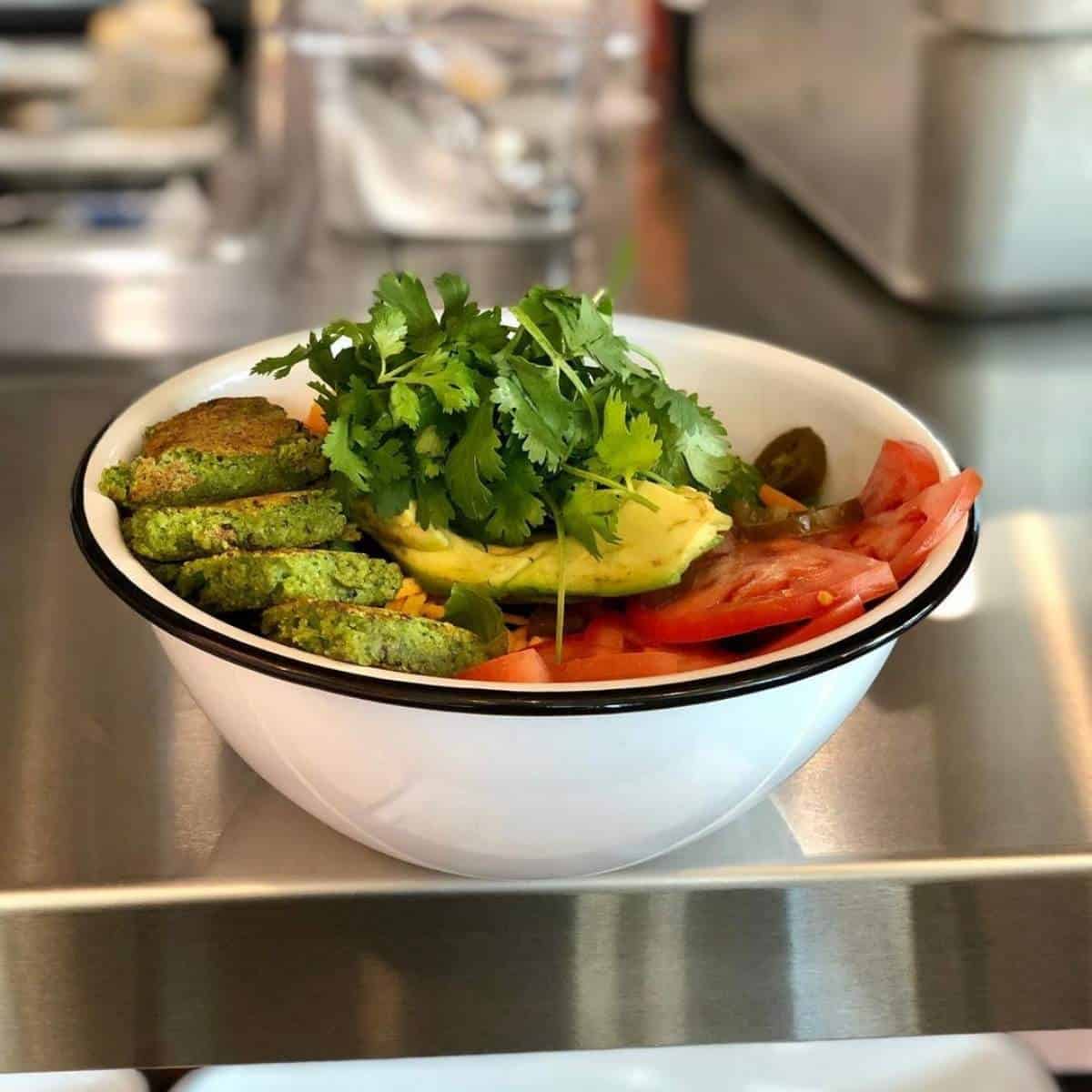 A macho bowl with falafel from CHIX Eggshop in Calgary.