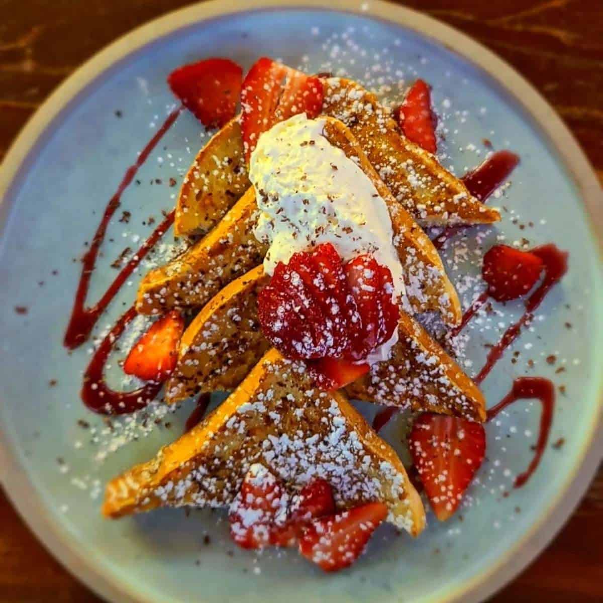 Strawberry temptation french toast from Diner Deluxe in Calgary. 