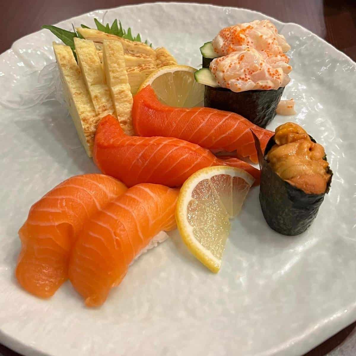 A delicious sushi dish from Sukiyaki House in Calgary. 