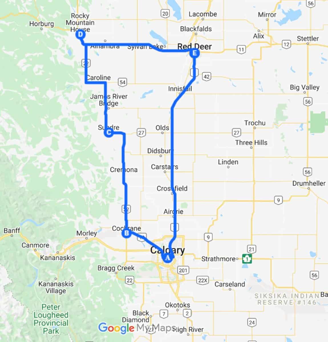 Red Deer Alberta Canada Map