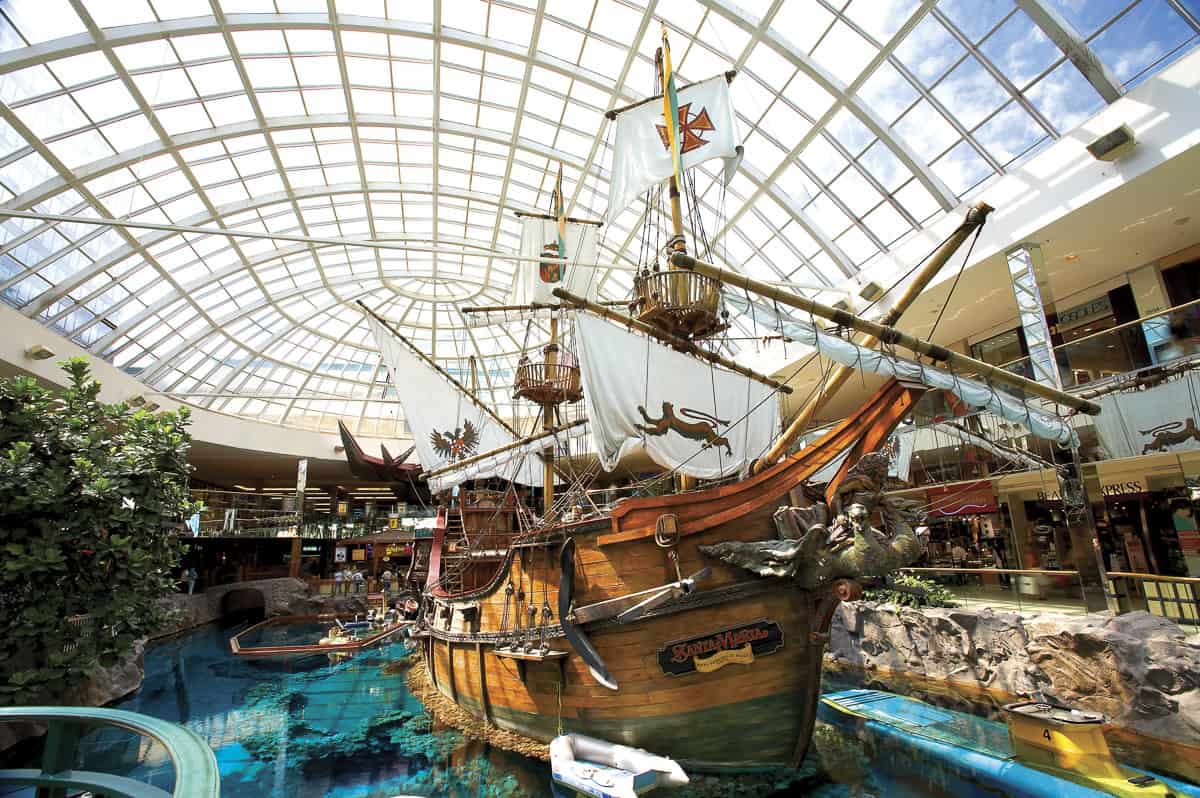 A pirate ship in West Edmonton Mall