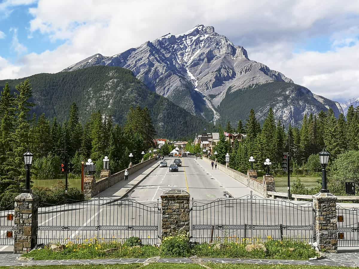 View down the mainstreet of Banff