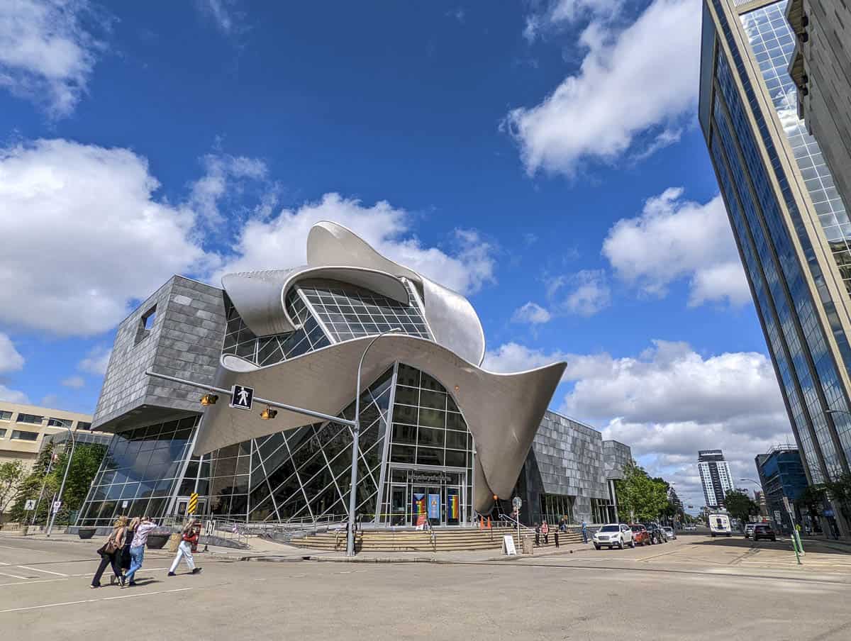 The Art Gallery of Alberta in downtown Edmonton on a summer day