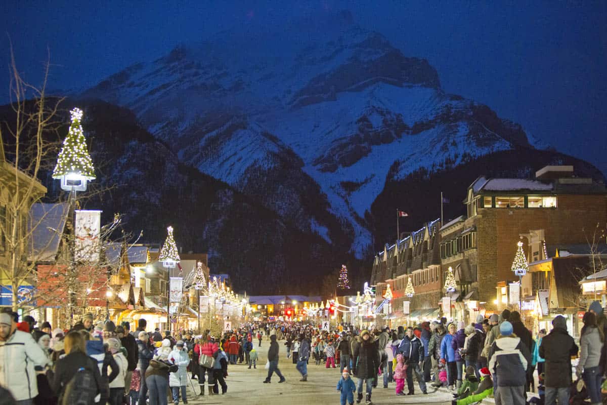 Banff Ave in Winter