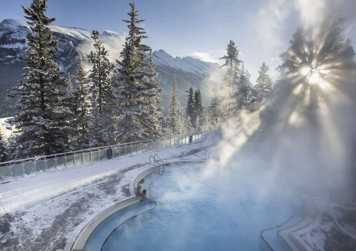 The Banff Upper Hot Springs at sunrise