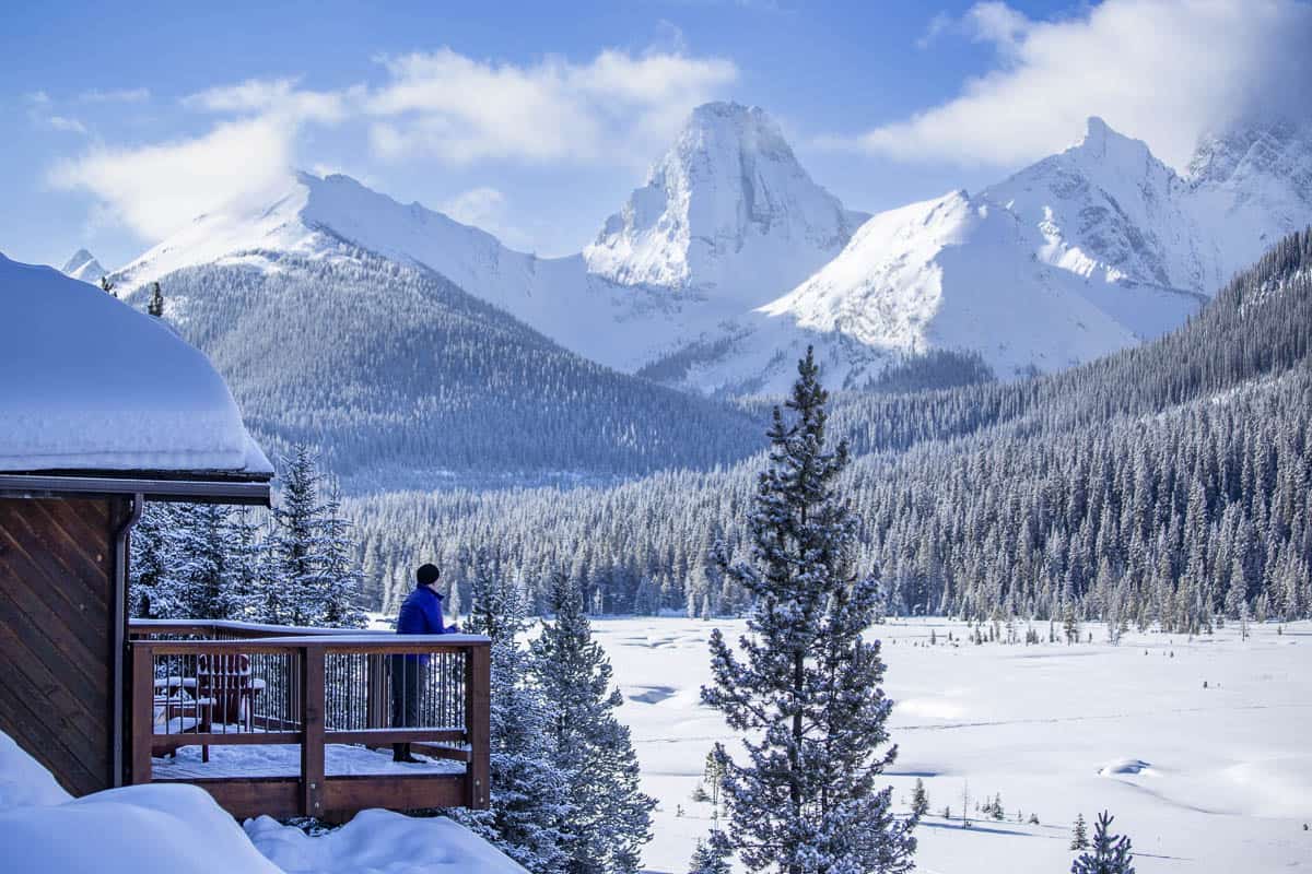 The view from the deck at Mount Engadine Lodge