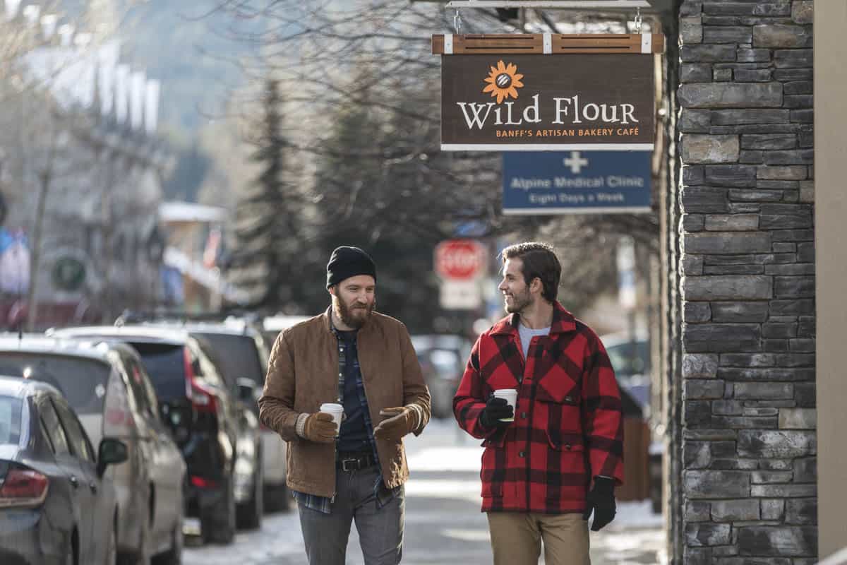 Outside the Wild Flour Bistro in Banff, Alberta