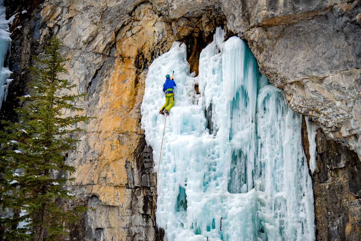 Ice climbing in Banff