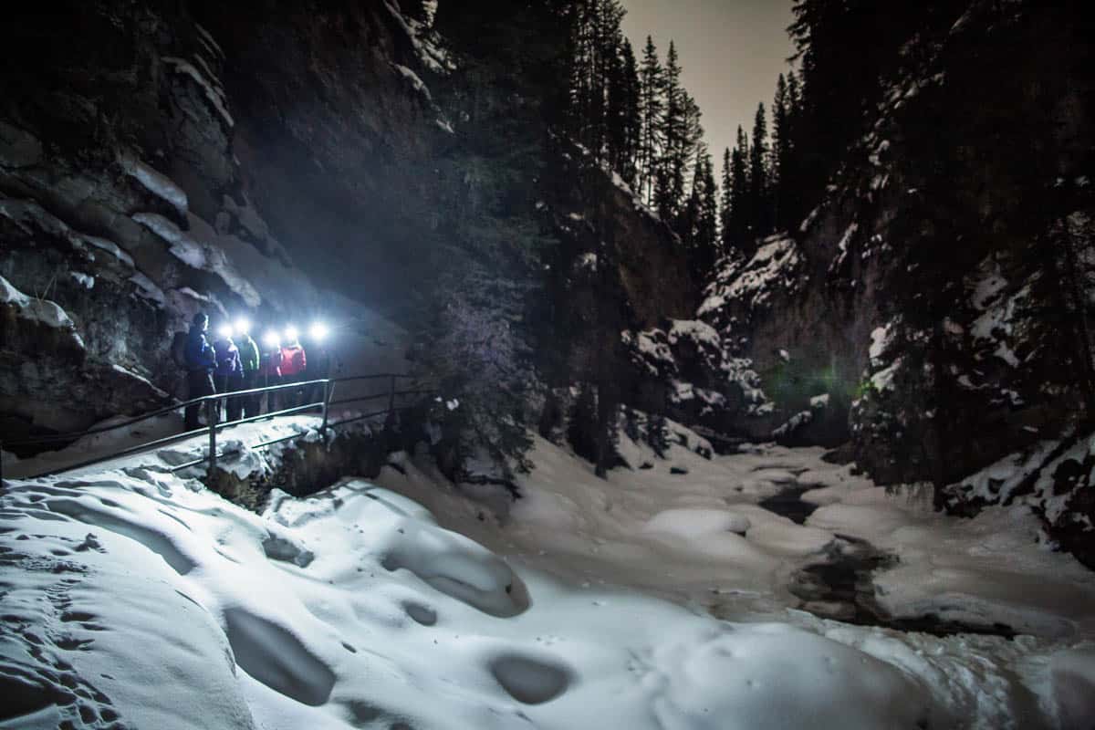 Johnston Canyon night walk