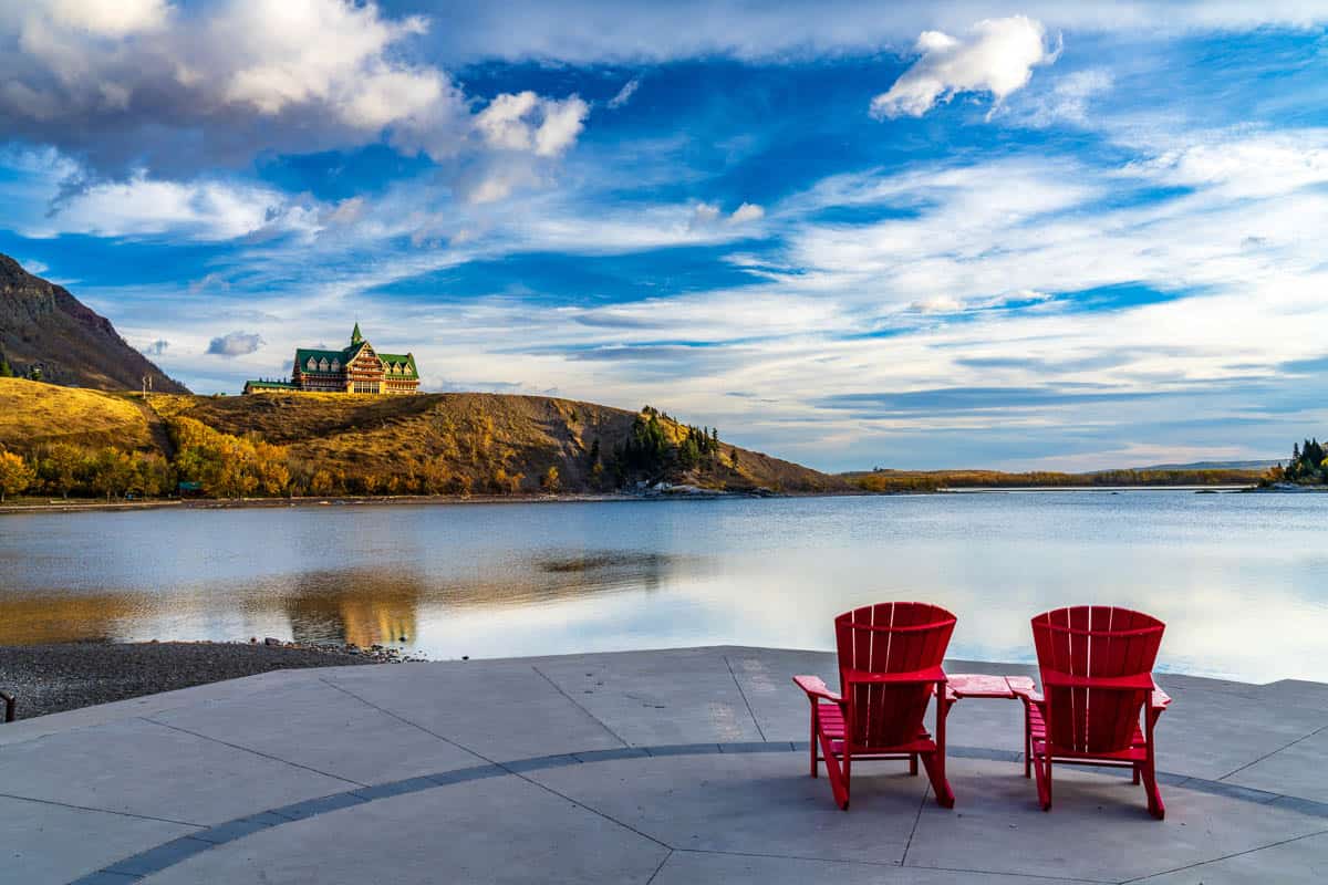 Waterton Lakes National Park Red Chairs