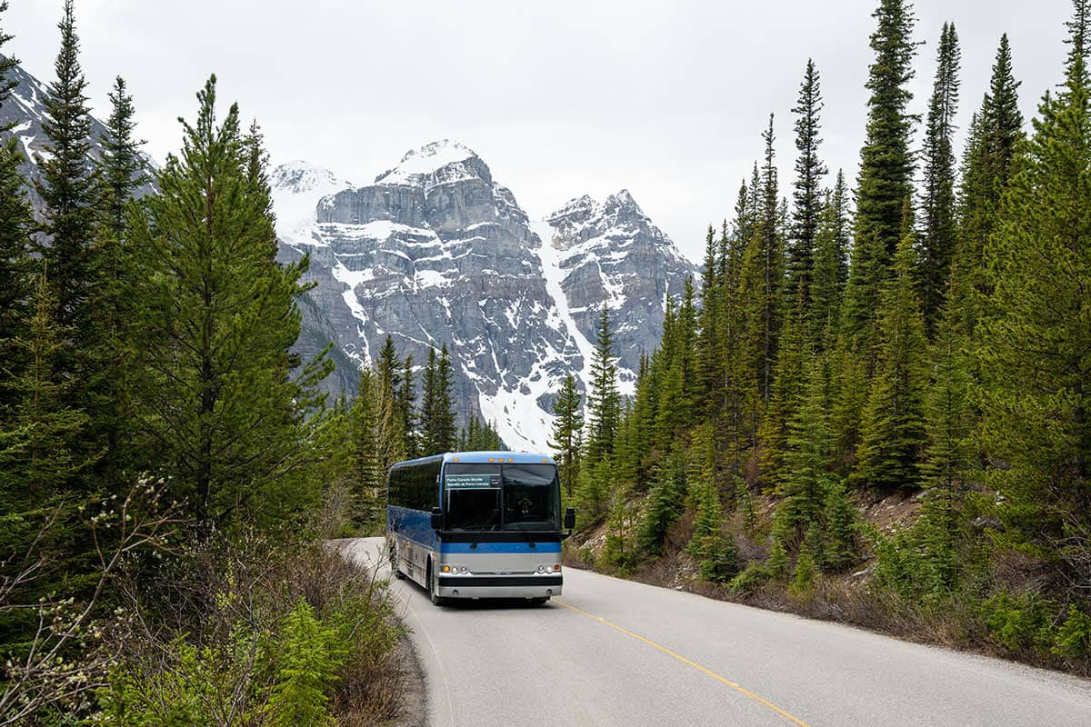 Canada Parks Shuttle Bus at Moraine Lake