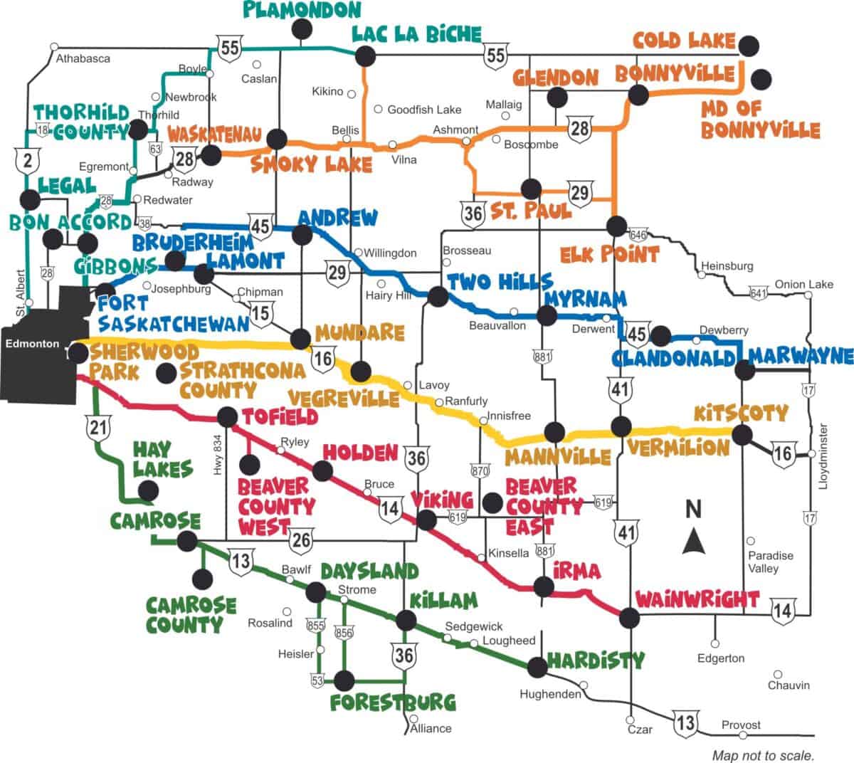 Go East of Edmonton Game Map