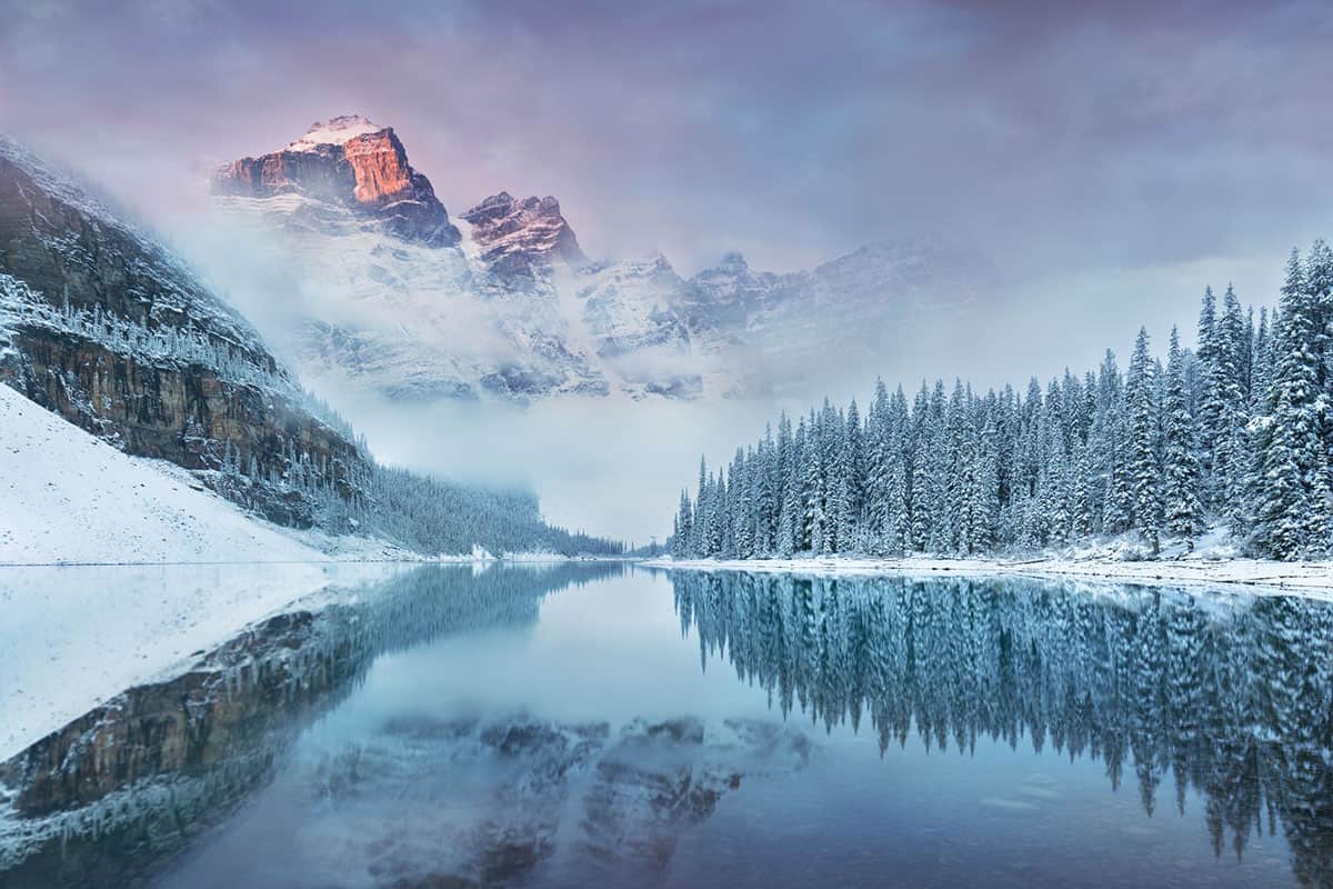 Winter Sunrise at Moraine Lake