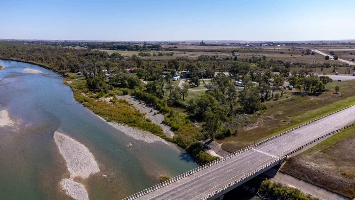 Aerial View of Rivers Edge RV Park