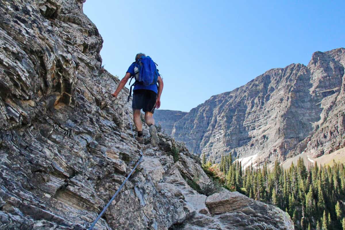 Crypt Lake Trail Hiker