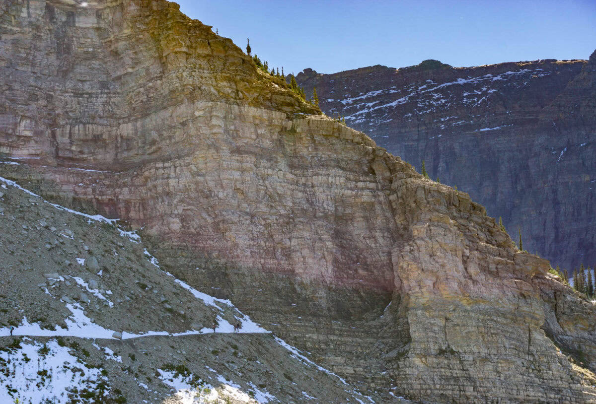 Hikers on Crypt Lake Trail